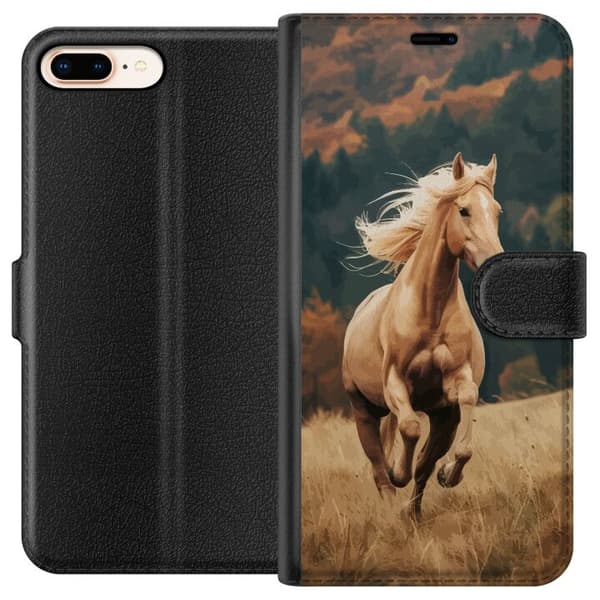 Apple iPhone 8 Plus Lompakkokotelo Juokseva Hevonen