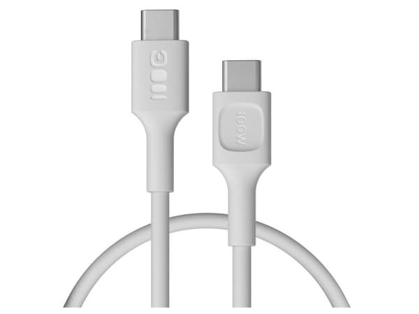 USB-C-kabel 0,3m 100W Greencell PowerFlex Hurtiglading PD Snow White