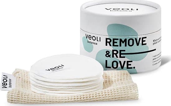 VEOLI BOTANICA_Fjern &amp; Relove gjenbrukbare kosmetikkputer av bambus 7 stk