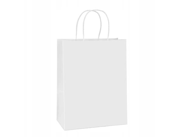 BSTech Papperspåse med handtag vit 320x110x250 25 st 120 gsm