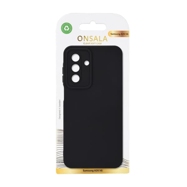Onsala Mobiilikuori Samsung A26 5G Takapuoli Silikonituntumalla Kierrätetty Musta