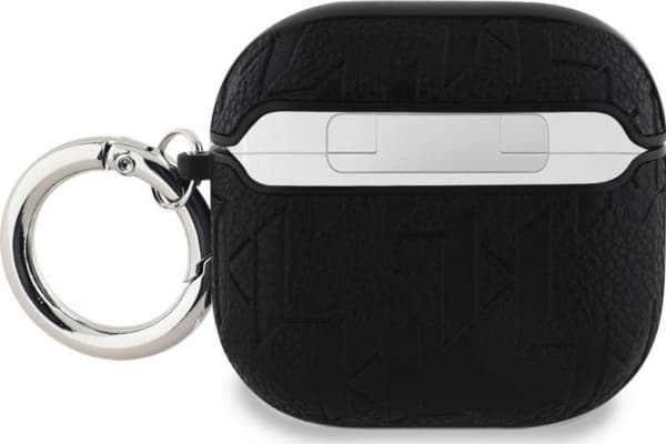 Karl Lagerfeld Monogram Karl &amp; Choupette Head AirPods 4 -kotelo mustana
