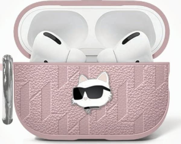 Karl Lagerfeld Monogram Choupette Head AirPods 4 i rosa