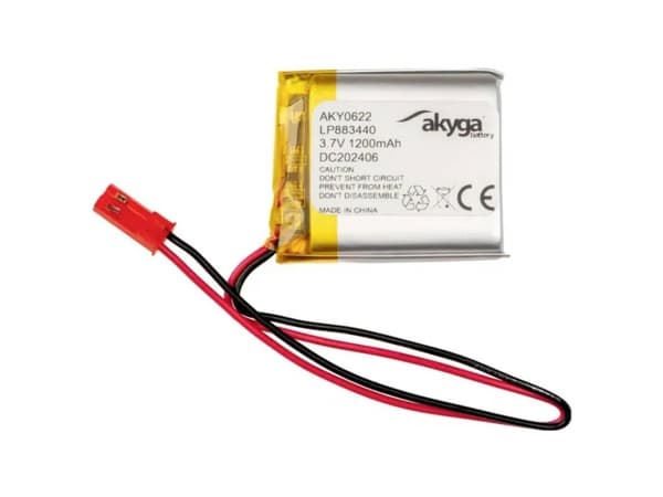 Akyga AKY0622, Batteri, Sølv, Lithium-Ion (Li-Ion), 980 mAh, 3,7 V, 34 mm