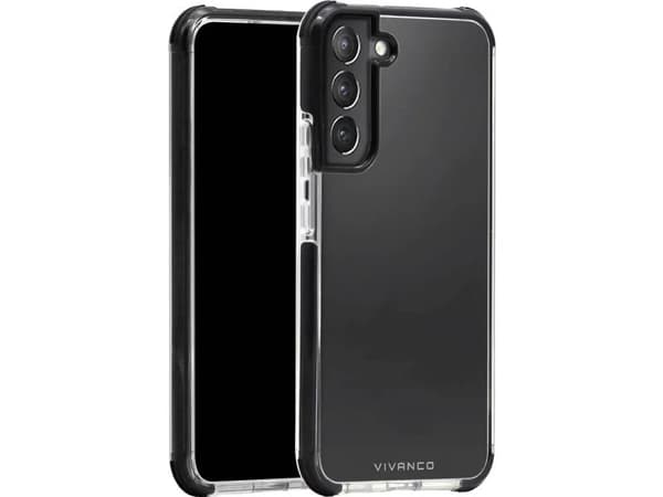 Vivanco Rock Solid, Etui, Samsung, Galaxy S22 Plus, 16,8 cm (6.6"), Sort, Gjennomsiktig