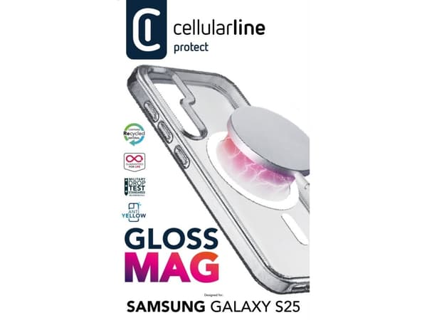 Cellularline 8018080491436, Etui, Samsung, Galaxy S25, Gjennomsiktig