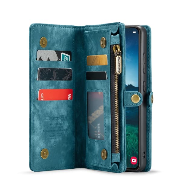 CaseMe Multi-Slot 2 i 1 Plånboksfodral Galaxy S25 Blå