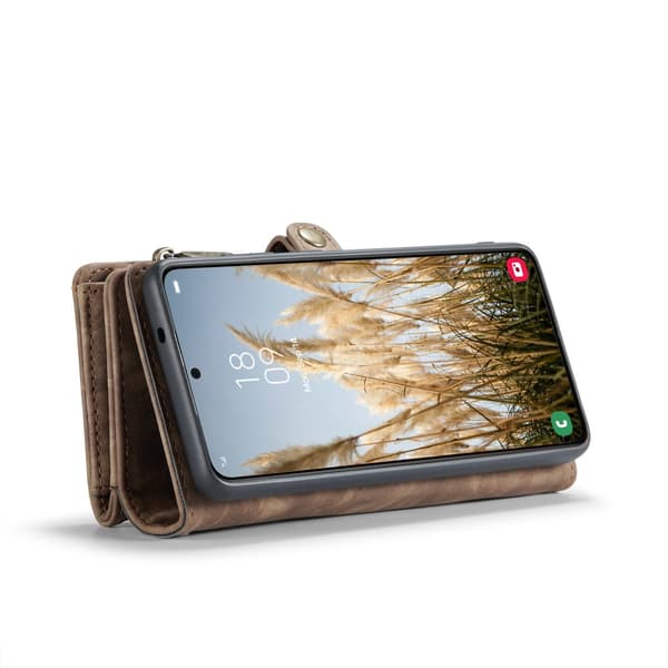 CaseMe Multi-Slot 2 i 1 Plånboksfodral Galaxy S25 Brun