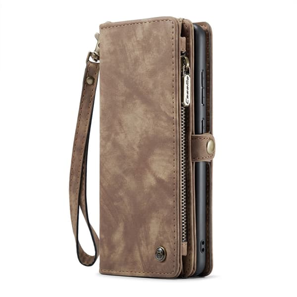 CaseMe Multi-Slot 2 i 1 Plånboksfodral Galaxy S25 Brun