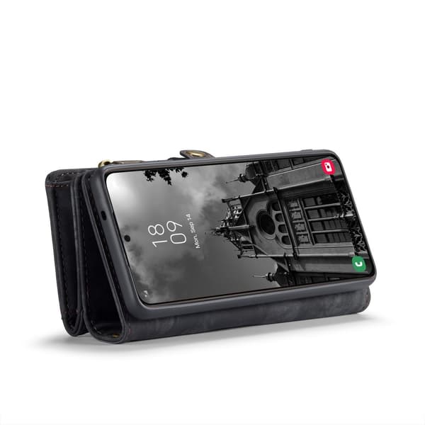 CaseMe Multi-Slot 2 i 1 Plånboksfodral Galaxy S25 Plus Svart