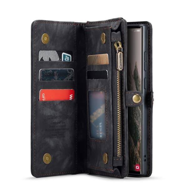 CaseMe Multi-Slot 2 i 1 Plånboksfodral Galaxy S25 Ultra Svart