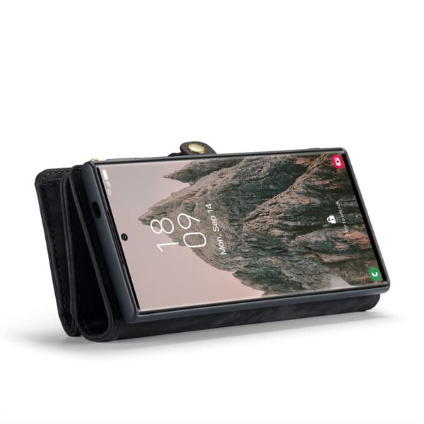 CaseMe Multi-Slot 2 i 1 Plånboksfodral Galaxy S25 Ultra Svart