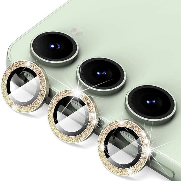 Hat Prince Glitter Linsskydd Samsung Galaxy S25 Guld