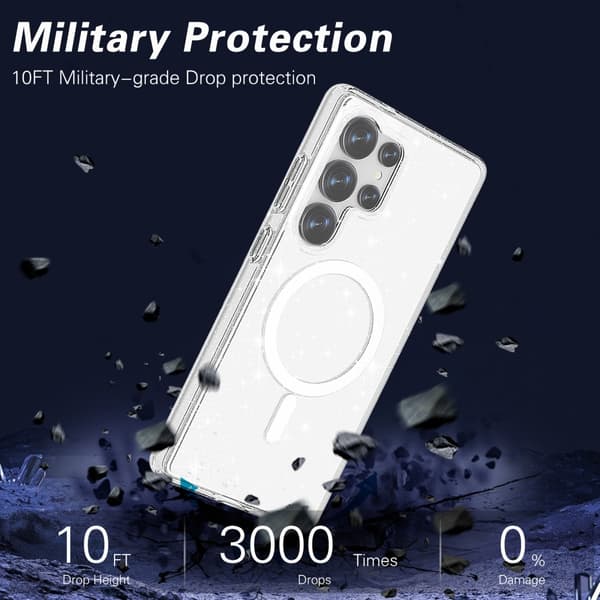 Glitter MagSafe Skal Samsung Galaxy S25 Ultra Transparent