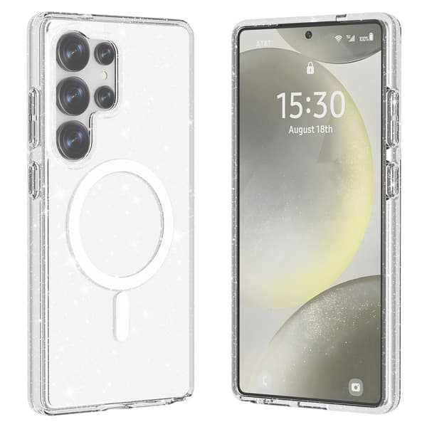 Glitter MagSafe Skal Samsung Galaxy S25 Ultra Transparent