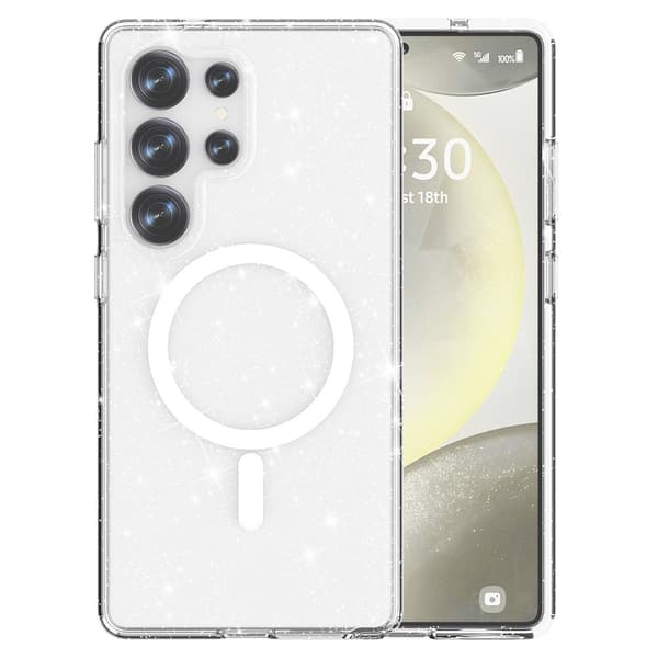 Glitter MagSafe Skal Samsung Galaxy S25 Ultra Transparent