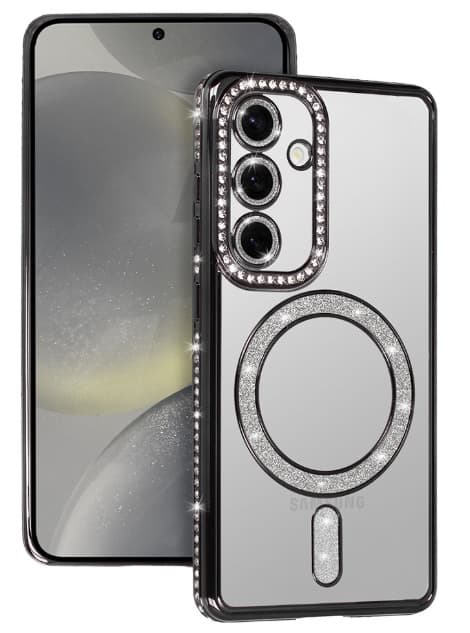 Samsung Galaxy S25 Magsafe Skal Transparent / Svart Bling