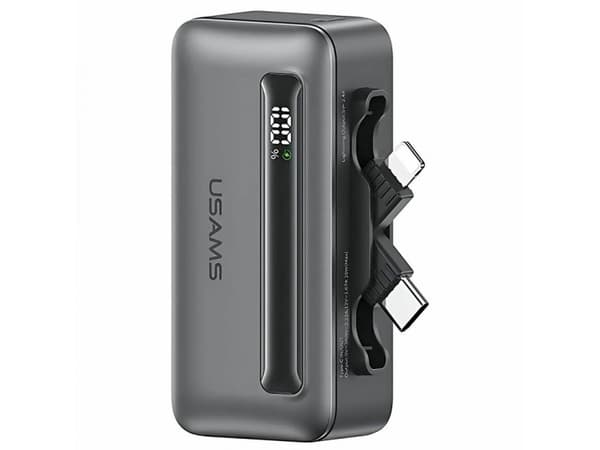 Powerbank USAMS US-CD233 4500mAh USB-C, Lightning 20W PD Fast Charge szary/tarnish