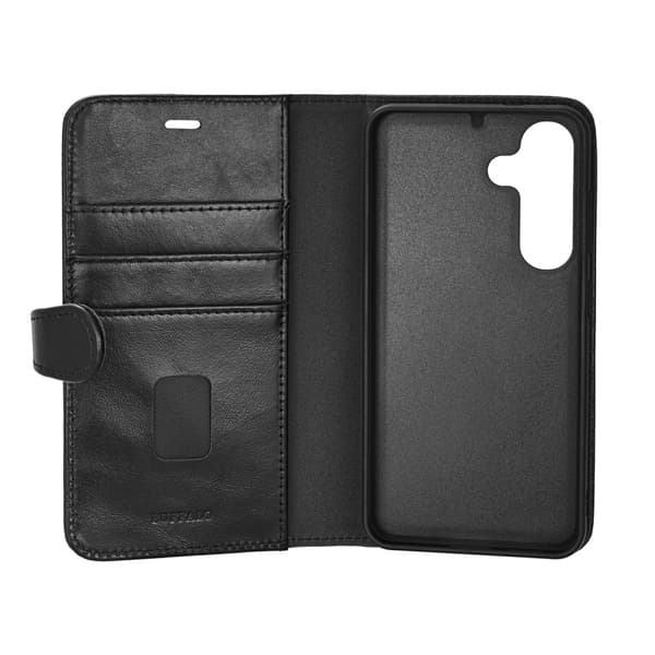 Buffalo Mobiili Lompakko 2in1 Samsung S25 5G Nahka 3 Korttia Musta