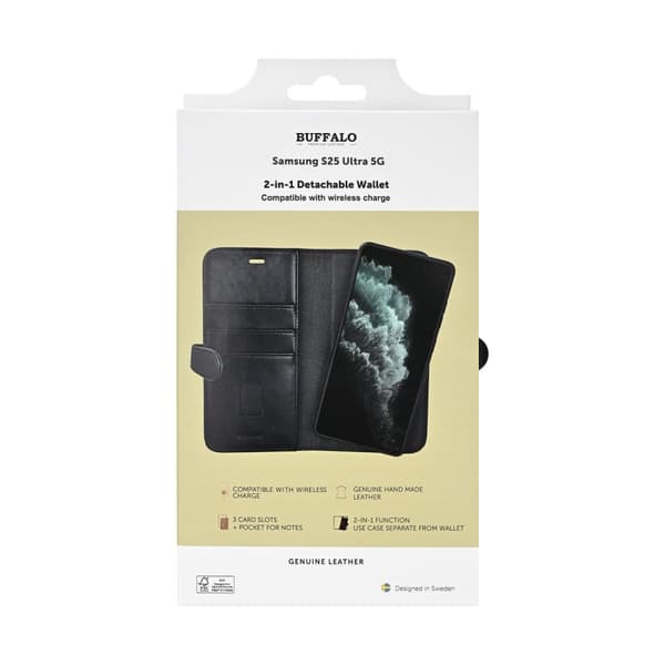 Buffalo Wallet 2i1 Samsung S25 Ultra 5G Læder 3 Kort Sort