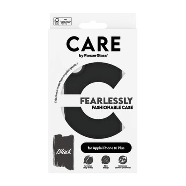 PanzerGlass CARE Fashionable Case for iPhone 16 Plus Black