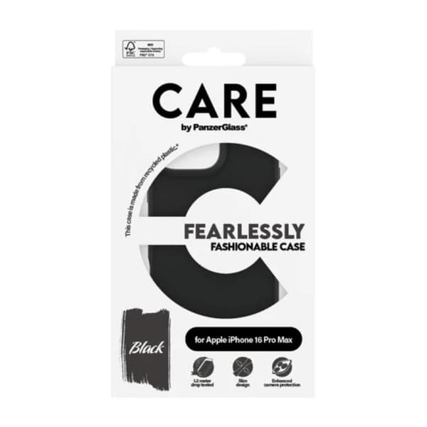 PanzerGlass CARE Fashionable Case for iPhone 16 Pro Max Black