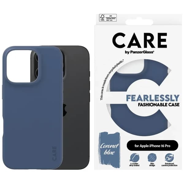 PanzerGlass CARE Fashionable Case til iPhone 16 Pro Blå
