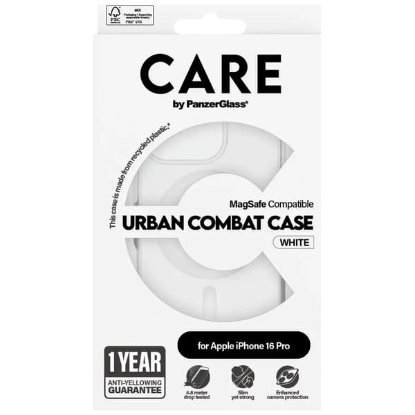 PanzerGlass CARE Urban Combat Case Magsafe White for Apple iPhone 16 Pro