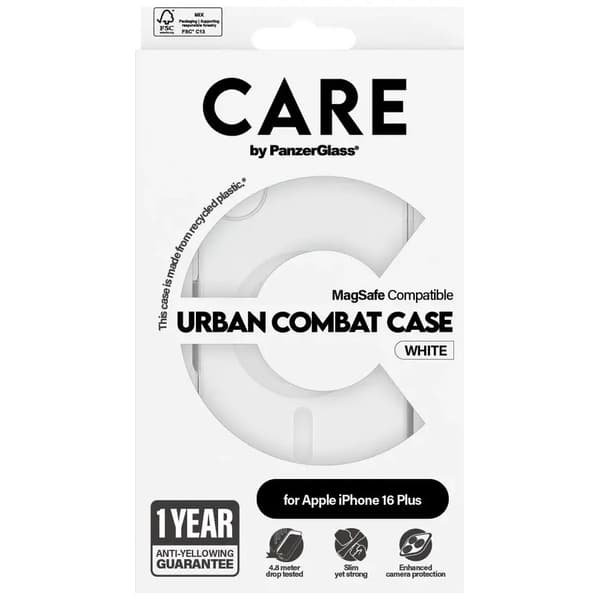 PanzerGlass CARE Urban Combat Case Magsafe White for Apple iPhone 16 Plus