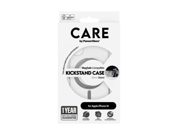 PanzerGlass CARE by PanzerGlass Beskyttelsescover Sølv Gennemsigtig Apple iPhone 16