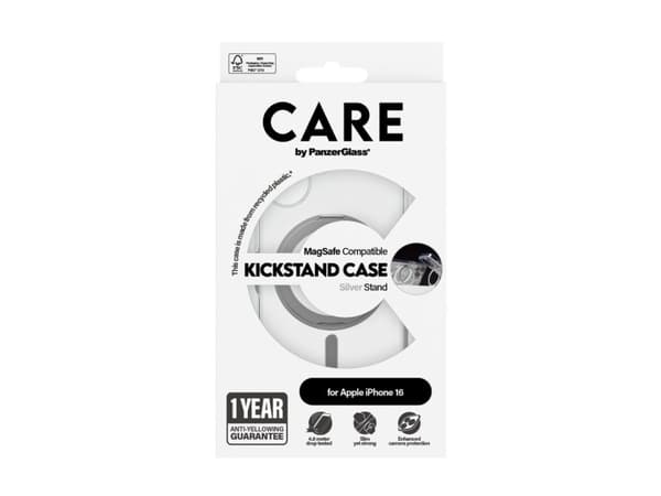 PanzerGlass CARE by PanzerGlass Beskyttelsescover Sølv Gennemsigtig Apple iPhone 16