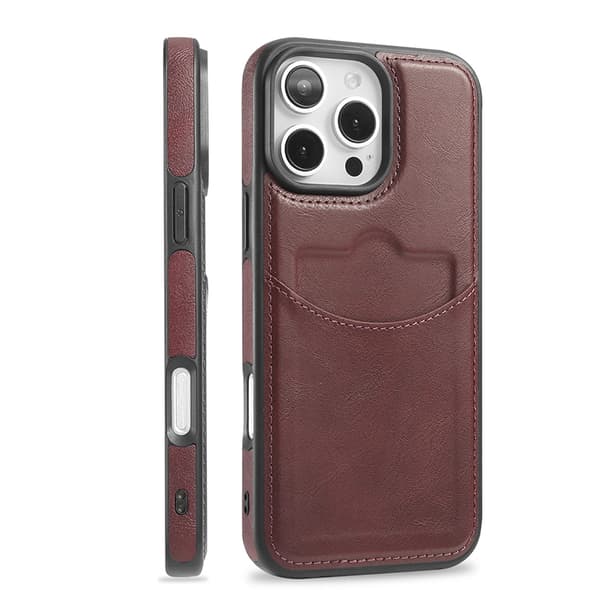iPhone 16 Pro - Premium Läderfodral med Kortfack