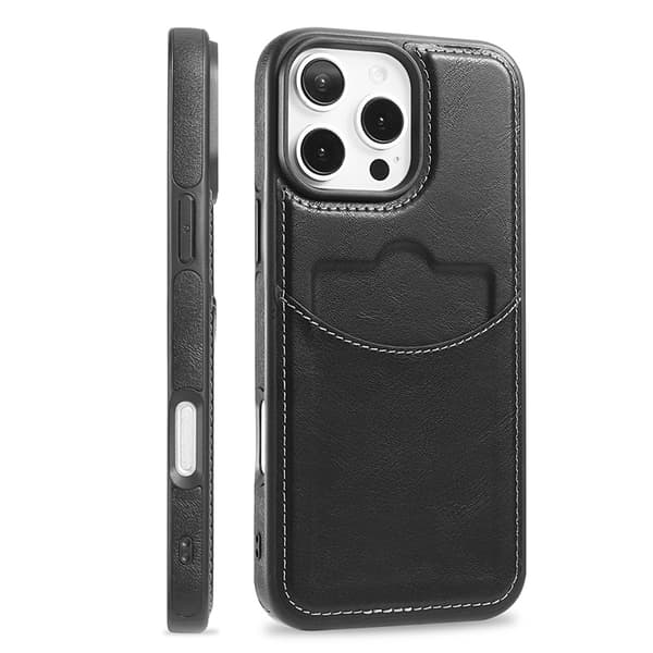 iPhone 16 Pro - Premium Läderfodral med Kortfack