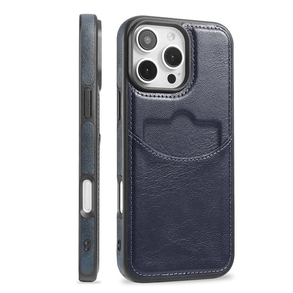 iPhone 16 Pro Max - Slimmat Kortfacksskal i Läder
