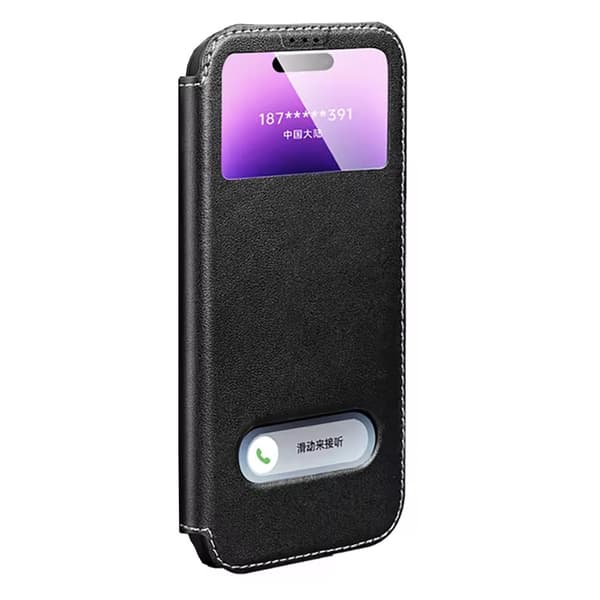 iPhone 16 Pro Max - Tidlöst Skalskydd i Läder & TPU