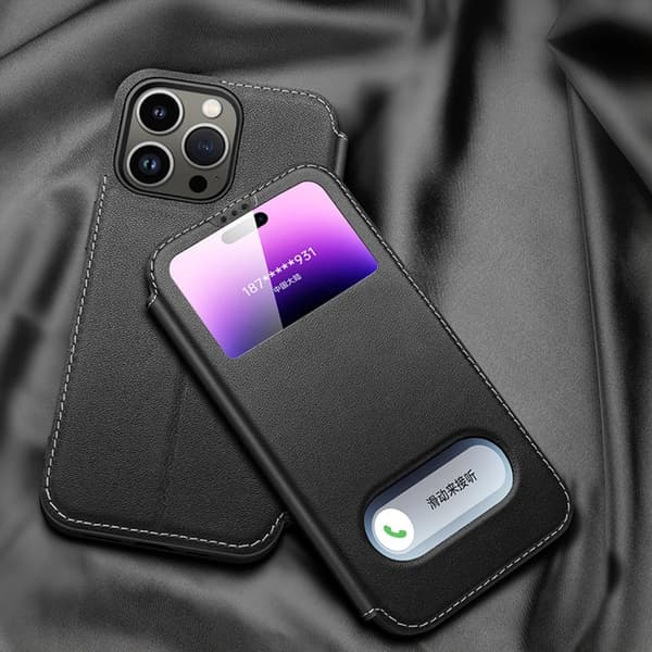 iPhone 16 Pro Max - Tidlöst Skalskydd i Läder & TPU