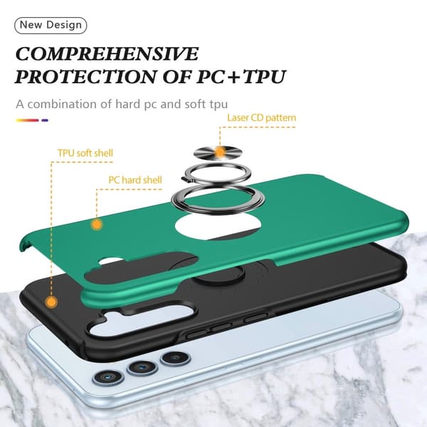 Til Samsung Galaxy A56 5G Hybrid Cover med Roterbar Ringholder
