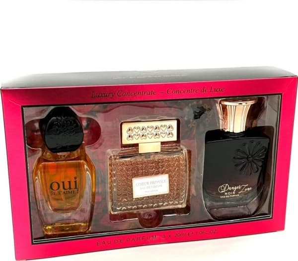Linn Young The Luxury Collection Women coeur frivole eau de parfum 30ml + oui je t'aime eau de parfum 30ml + danger zone noir eau de parfum 30ml
