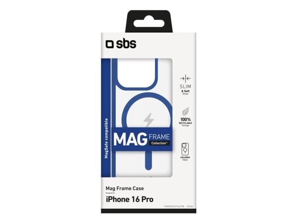 SBS TEMAGCOL1661PB, Omslag, Apple, iPhone 16 Pro, 16 cm (6.3"), Blå, Transparent