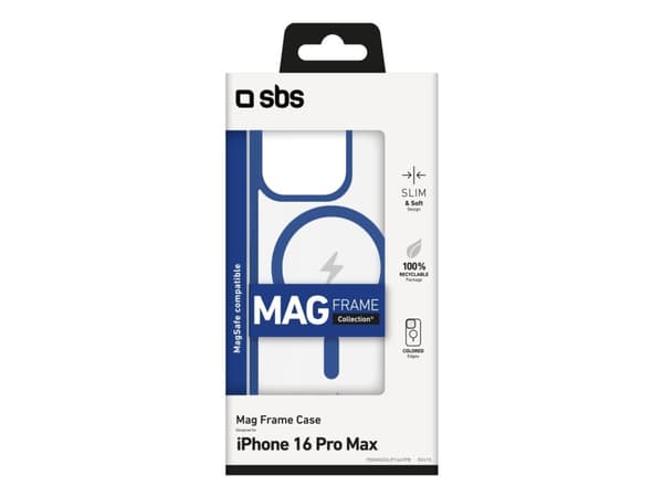 SBS TEMAGCOLIP1667PB, Etui, Apple, iPhone 16 Pro Max, 17,5 cm (6.9"), Blå, Gjennomsiktig