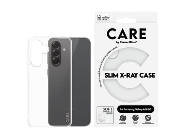 CARE by PanzerGlass X-Ray - Baksidesskydd för mobiltelefon - mjukt grundläggande - återvunnen plast - transparent - för Samsung Galaxy A56