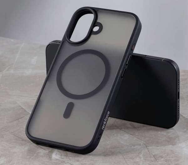 Renkforce RF-6676268, Cover, Apple, iPhone 16, 15.5 cm (6.1"), Black, Transparent