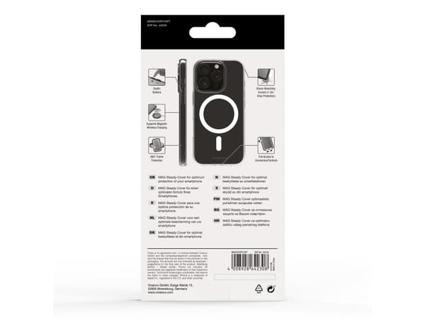 Vivanco Mag Steady, Omslag, Apple, iPhone 16 Pro, 16 cm (6.3"), Transparent, Vit