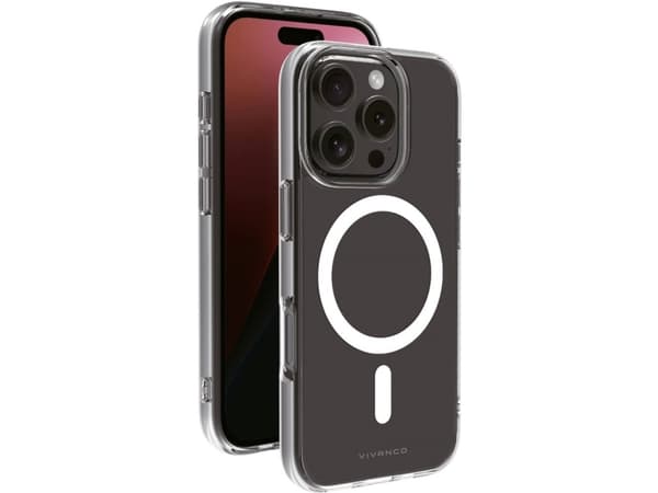 Vivanco Mag Steady, Omslag, Apple, iPhone 16 Pro, 16 cm (6.3"), Transparent, Vit