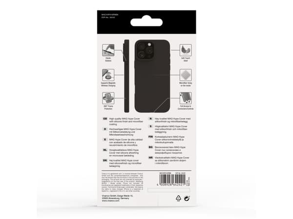 Vivanco Mag Hype, Etui, Apple, iPhone 16 Pro Max, 17,5 cm (6.9"), Sort