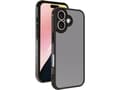 Pikkukuva 5 / 5: Vivanco Frosted Cover for iPhone 16 with integrated camera protection frame, semi-transparent/black, Cover, Apple, iPhone 16, 15.5 cm (6.1"), Black,