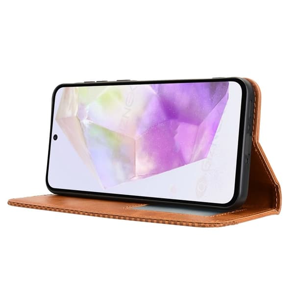 Wallet Stand Flip-telefonetui til Samsung Galaxy A56 5G - Brun