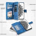 Miniatyrbillede 7 af 7: Til Samsung Galaxy A56 tegnebogscover Cover Shell Mandala Blomstermønster - Blå