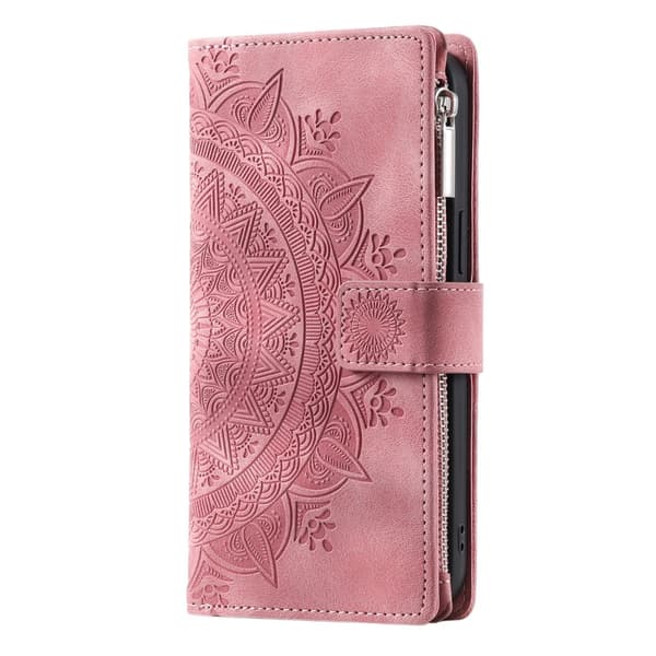 För Samsung Galaxy A56 plånboksfodral Fodral Skal Mandala blommönster - Rose Gold