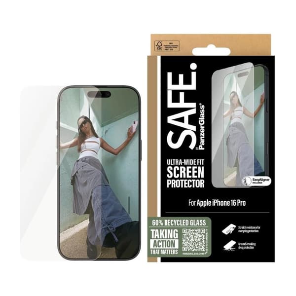 PanzerGlass SAFE. by PanzerGlass Apple iPhone 16 Pro 6.3 | Ultra-Wide Fit